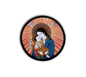 Theophilia Japanese Madonna of Tender Mercy Circle Iron-On Patch Theophilia Japanese Madonna of Tender Mercy Circle Iron-On Patch