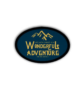 "Wonderful Adventure" Oval Iron-On Patch "Wonderful Adventure" Oval Iron-On Patch