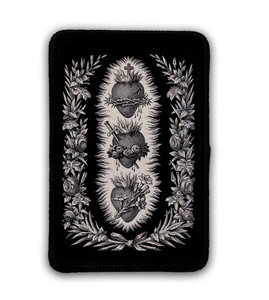 Antique Hearts of the Holy Family Rectangle Iron-On Patch
