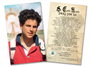 Prayer of Thanksgiving for Carlo Acutis Holy Card 3 Prayer of Thanksgiving for Carlo Acutis Holy Card 3