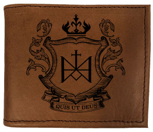 CORAGGIO St. Michael the Archangel Bi-Fold Leather Wallet CORAGGIO St. Michael the Archangel Bi-Fold Leather Wallet