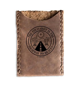 St. Carlo Acutis Quote Leather Card Holder St. Carlo Acutis Quote Leather Card Holder