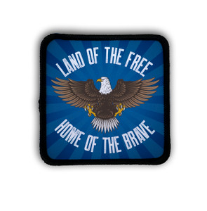 "Land of the Free" Square Iron-On Patch "Land of the Free" Square Iron-On Patch