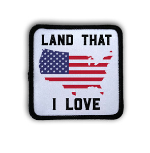 "Land That I Love" Square Iron-On Patch "Land That I Love" Square Iron-On Patch