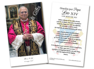 Spanish Pope Leo XIV Official Portrait Holy Cards Spanish Pope Leo XIV Official Portrait Holy Cards