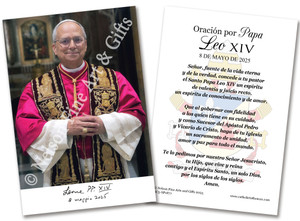 Spanish Pope Leo XIV Official Portrait 4x6 Holy Cards Spanish Pope Leo XIV Official Portrait 4x6 Holy Cards