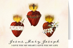 The Hearts of the Holy Family Horizontal Greeting Cards The Hearts of the Holy Family Horizontal Greeting Cards