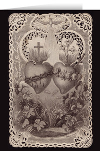 Sacred and Immaculate Hearts French Lithograph Greeting Cards Sacred and Immaculate Hearts French Lithograph Greeting Cards