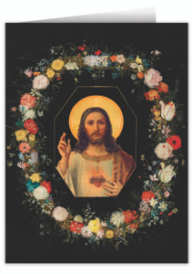 Sacred Heart Garland Note Card