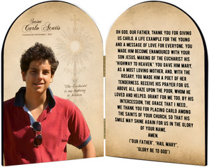 Saint Carlo Acutis Arched Diptych with Canonization Date Saint Carlo Acutis Arched Diptych with Canonization Date