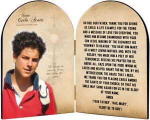 Saint Carlo Acutis Arched Diptych - with Canonization Date