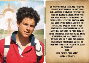 Saint Carlo Acutis with the Eucharist Diptych