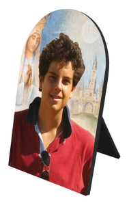St. Carlo Acutis with Our Lady Arched Desk Plaque St. Carlo Acutis with Our Lady Arched Desk Plaque