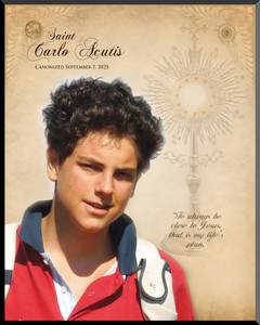 St. Carlo Acutis Wall Plaque - with Canonization Date St. Carlo Acutis Wall Plaque - with Canonization Date