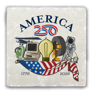 America250™ American Inventions Tumbled Stone Coaster