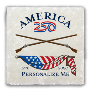 America250™ Rifles Tumbled Stone Coaster 1