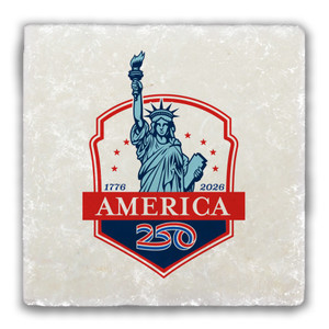 America250™ Statue of Liberty Tumbled Stone Coaster