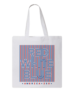 America 250 Red, White, and Blue Tote Bag
