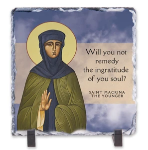 Windows to Paradise - St. Macrina the Younger Square Slate Tile