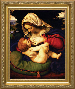 Madonna of the Green Cushion - Gold Framed Art Madonna of the Green Cushion - Gold Framed Art
