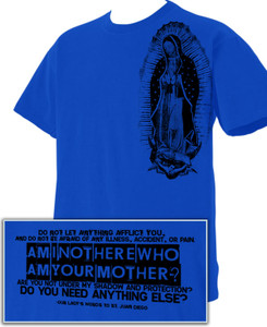 Guadalupe Shoulder T-Shirt with Quote on Back
