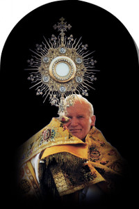 Saint John Paul the Great with Monstrance Arched Magnet Saint John Paul the Great with Monstrance Arched Magnet