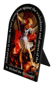 St. Michael the Archangel Prayer Arched Desk Plaque St. Michael the Archangel Prayer Arched Desk Plaque