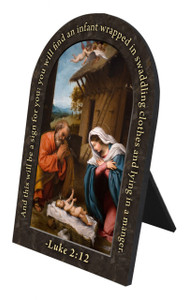 Nativity with Reaching Jesus Prayer Arched Desk Plaque Nativity with Reaching Jesus Prayer Arched Desk Plaque