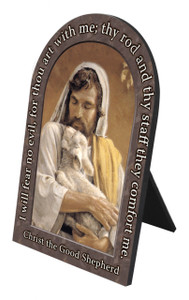 Christ the Good Shepherd Prayer Arched Desk Plaque