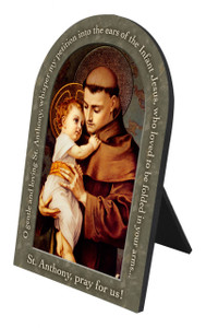 St. Anthony with Jesus Prayer Arched Desk Plaque St. Anthony with Jesus Prayer Arched Desk Plaque