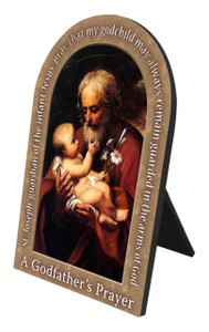 St. Joseph (Older) Godfather's Prayer Arched Desk Plaque St. Joseph (Older) Godfather's Prayer Arched Desk Plaque