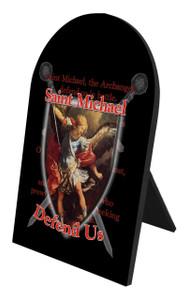 St. Michael Defend Us Arched Desk Plaque St. Michael Defend Us Arched Desk Plaque
