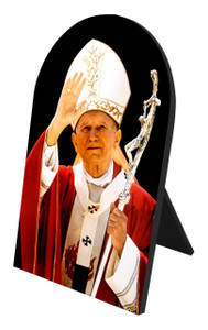St. John Paul II Waving Arched Desk Plaque St. John Paul II Waving Arched Desk Plaque