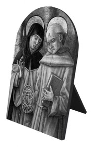 Sts. Catherine & Bernardino Arched Desk Plaque Sts. Catherine & Bernardino Arched Desk Plaque