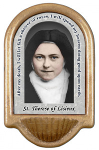 St. Therese of Lisieux Prayer Holy Water Font St. Therese of Lisieux Prayer Holy Water Font