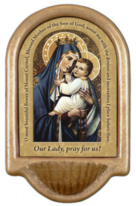 Our Lady of Mt. Carmel Prayer Holy Water Font Our Lady of Mt. Carmel Prayer Holy Water Font