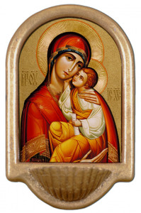 Byzantine Madonna Holy Water Font Byzantine Madonna Holy Water Font