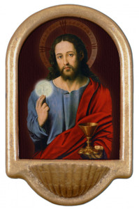 Christ With Eucharist Holy Water Font Christ With Eucharist Holy Water Font