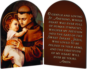 St. Anthony with Jesus Arched Diptych St. Anthony with Jesus Arched Diptych