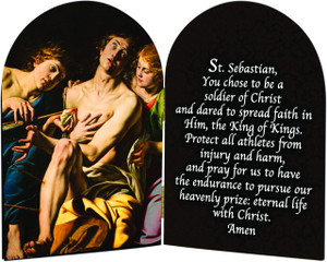 St. Sebastian Athlete's Prayer Arched Diptych
