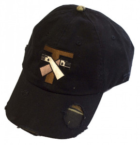 Jesus and St. Francis Tau Cross Distressed Black Hat Jesus and St. Francis Tau Cross Distressed Black Hat