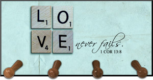 Love Never Fails Keychain Holder Love Never Fails Keychain Holder
