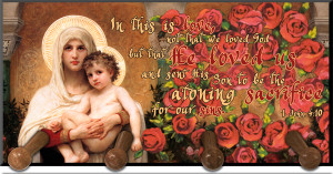 Madonna of the Roses Keychain Holder