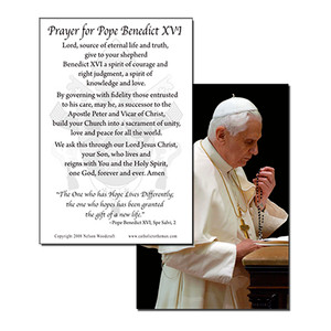 Pope Benedict Praying the Rosary Holy Card Pope Benedict Praying the Rosary Holy Card