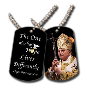 Pope Benedict With Cross Commemorative Dog Tag Pope Benedict With Cross Commemorative Dog Tag