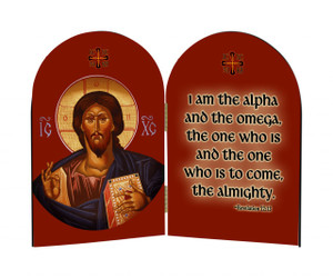 Christ The Teacher Icon Arched Diptych Christ The Teacher Icon Arched Diptych