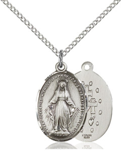 Sterling silver medal on stainless 18 inch chain Sterling silver medal on stainless 18 inch chain