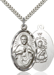 Sterling Silver Scapular Oval Large Sterling Silver Scapular Oval Large