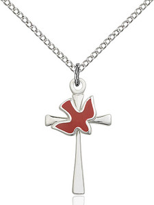Sterling Silver Holy Spirit Cross Medal Sterling Silver Holy Spirit Cross Medal
