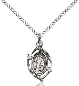 Sterling Silver Guardian Angel Oval Decorative Sterling Silver Guardian Angel Oval Decorative
